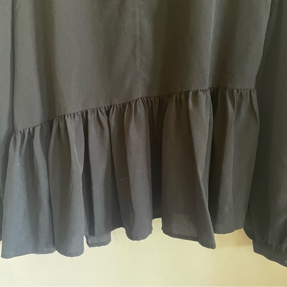 FRENCH CONNECTION Black Asymmetrical Hem Peplum Top - Picture 6 of 9